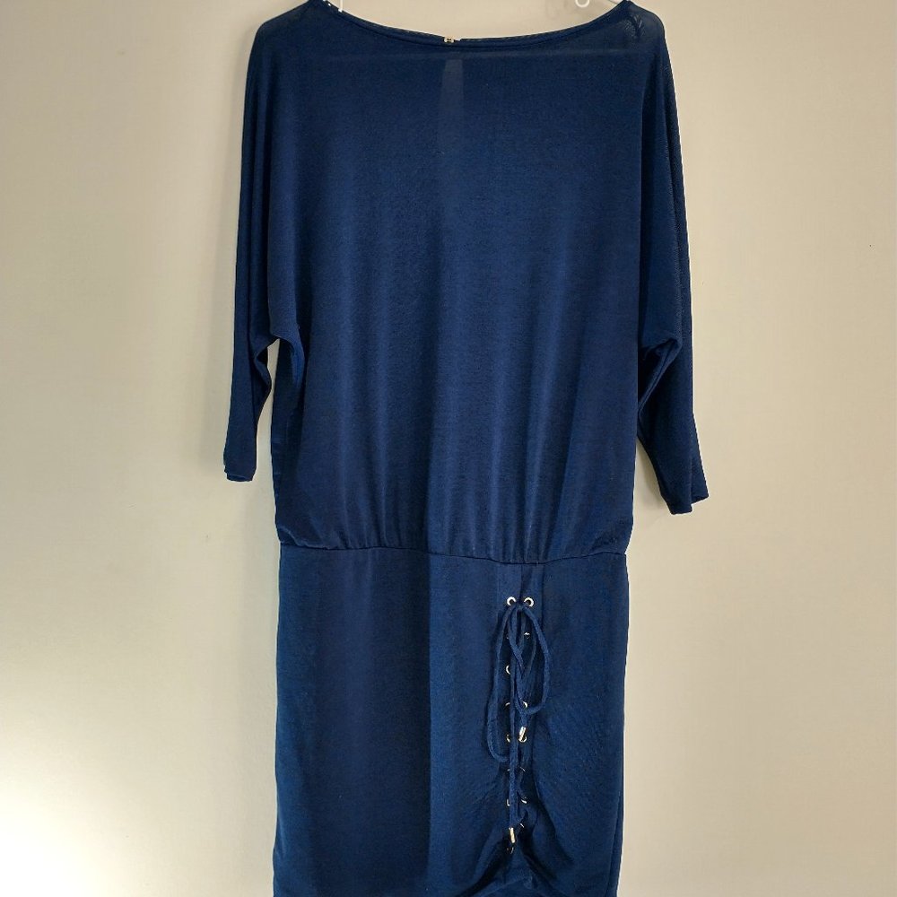 WHBM Quarter Sleeve Navy Dress